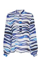 Zeus + Dione Hera Printed Silk Long Sleeve Blouse