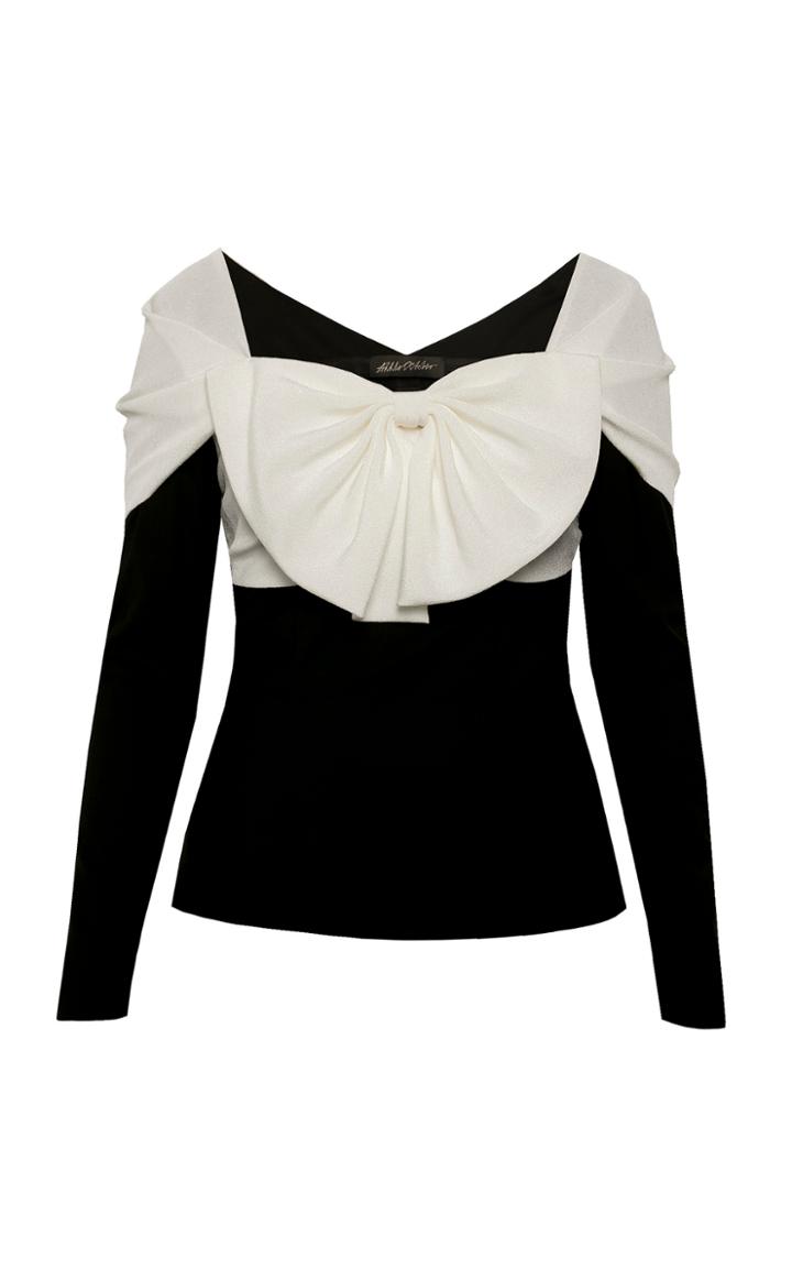 Anna October Rakel Bow-front Zip-sleeve Blouse