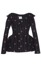 Giuseppe Di Morabito Floral Embroidered Pinstripe Panier Jacket