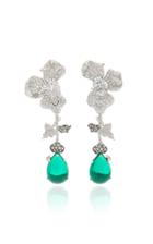 Anabela Chan Orchid 18k Gold Vermeil Diamond, Emerald Earrings