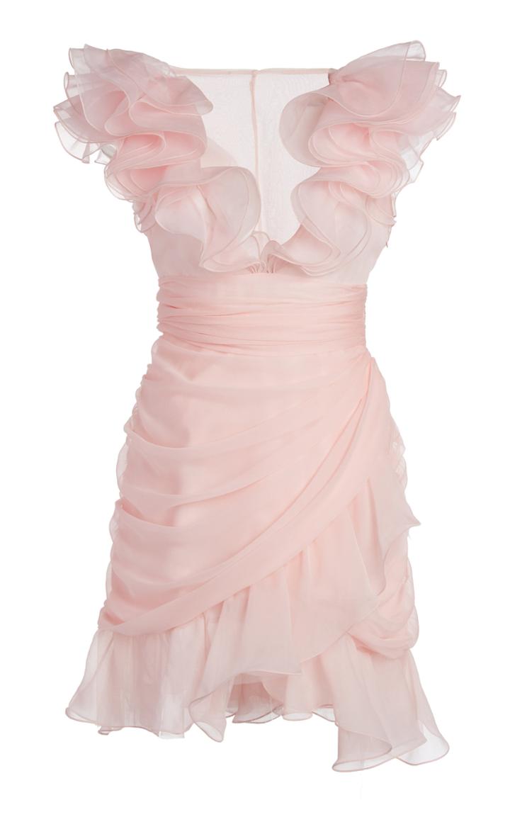 Moda Operandi Giambattista Valli Silk Georgette Ruffle V-neck Dress