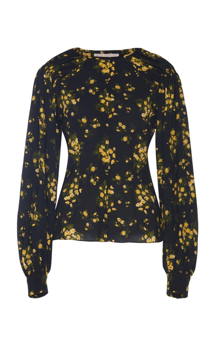 Emilia Wickstead Margot Floral Crepe Top