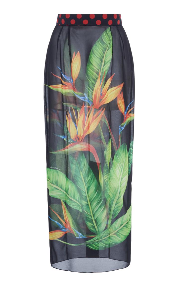 Moda Operandi Dolce & Gabbana Printed Organza Skirt Size: 38