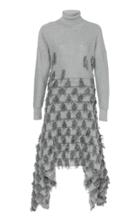 Moda Operandi Jw Anderson Asymmetric Lurex Checkered Dress Size: S
