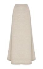 Christina Economou Flared Off-white Midi Skirt
