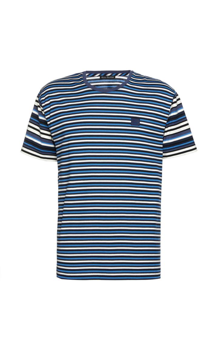 Acne Studios Elvin Appliqud Striped Cotton-jersey T-shirt