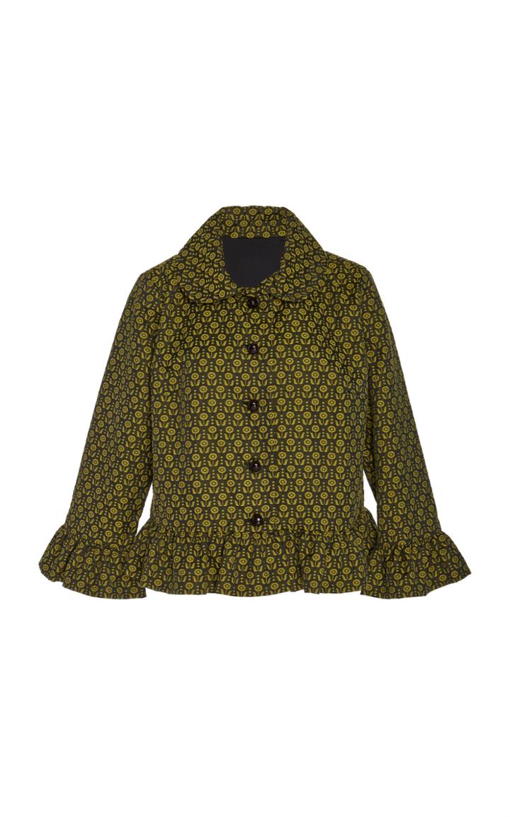 Anna Sui Ruffled Deco Dot Swing Jacket