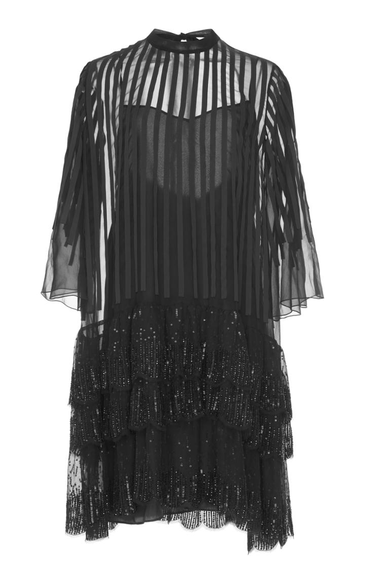 Rochas Segaline Dress With Long Sleeves And Embroidery