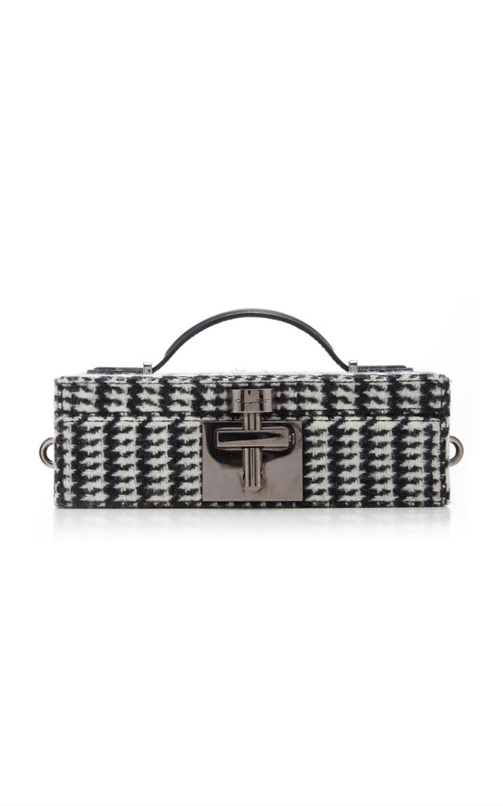 Moda Operandi Oscar De La Renta Alibi Houndstooth Minaudiere Box Clutch