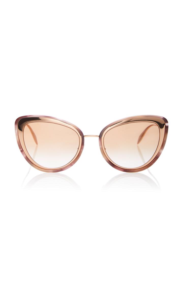 Alexander Mcqueen Marbled Acetate Cat-eye Sunglasses