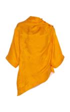 Rosie Assoulin On The Diagonal Drape Patterned Jacquard Top