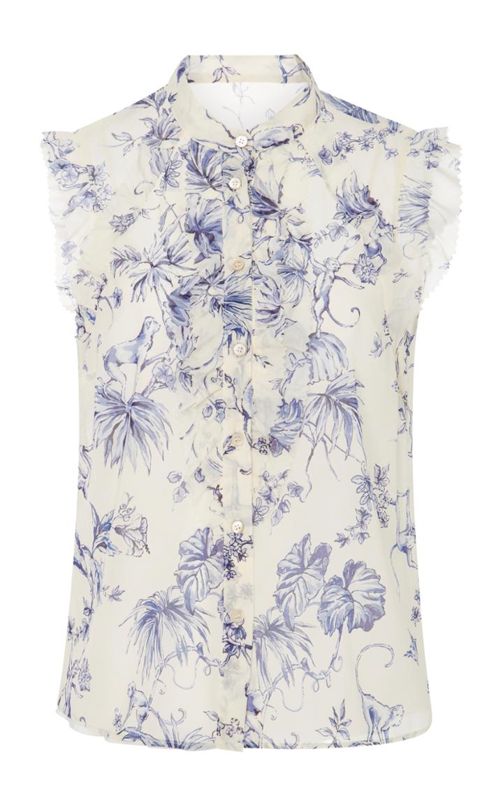 Red Valentino Silk Blouse With Monkey Print
