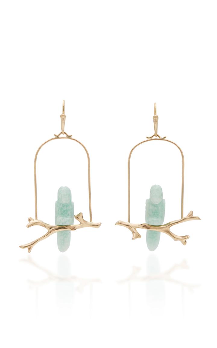 Annette Ferdinandsen M'o Exclusive: Aventurine Parrot Amazon Earrings