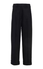 Akris Fira Silk Cotton Serge Wide Leg Pants
