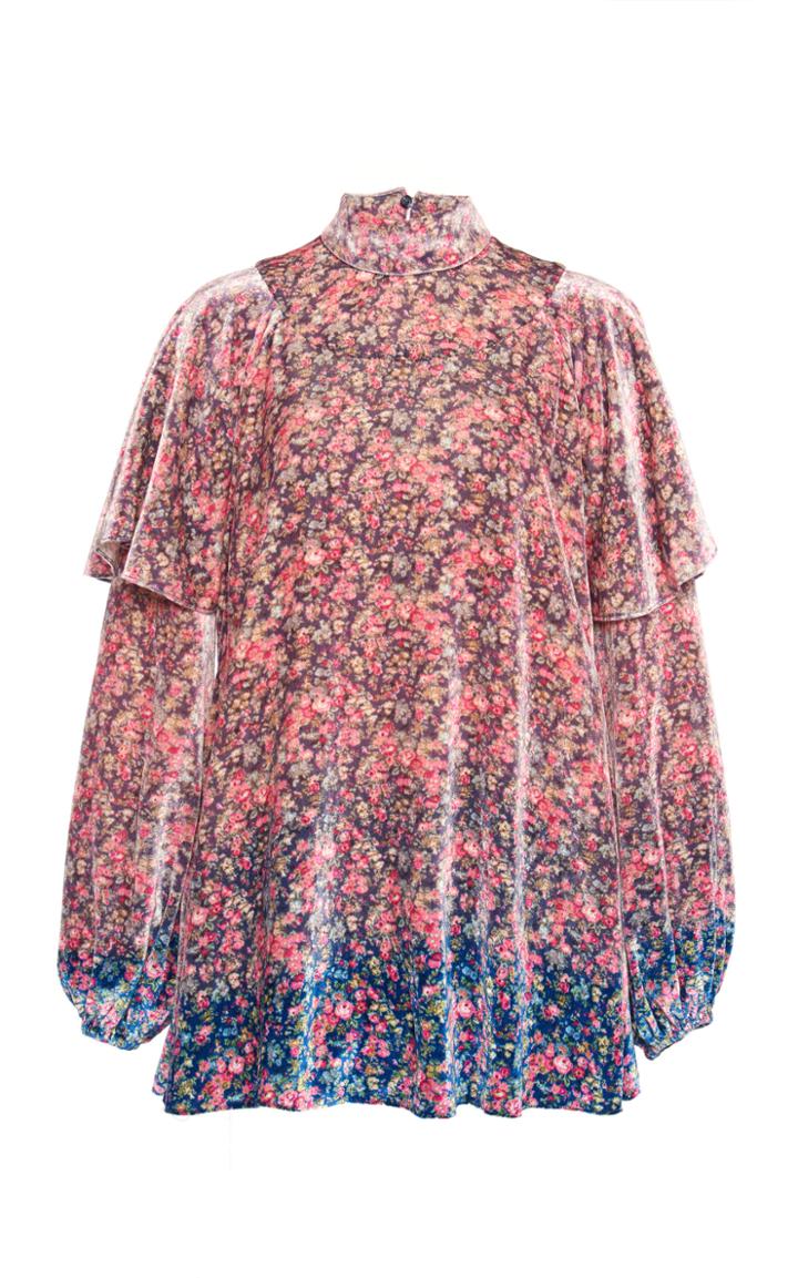 Moda Operandi Philosophy Di Lorenzo Serafini Cape-effect Velvet Blouse