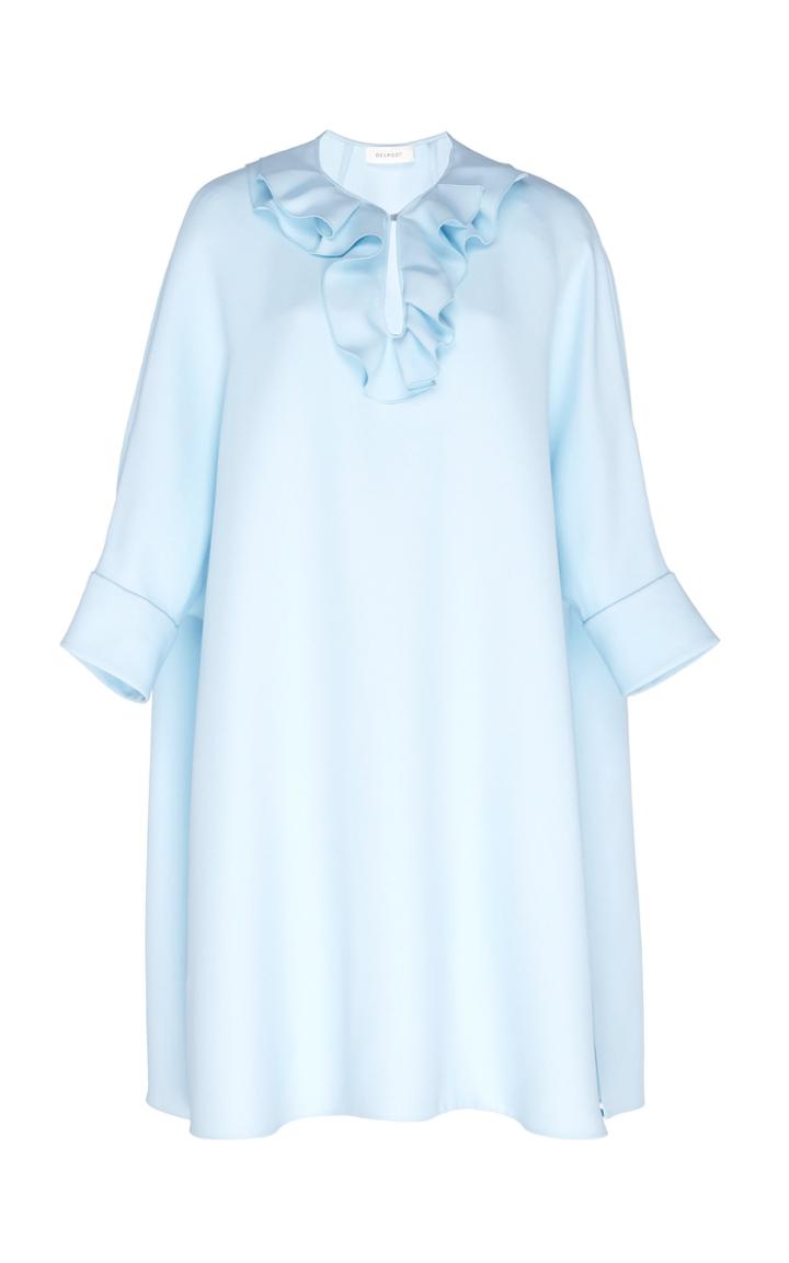 Delpozo Crepe Frill Neck Tunic Dress