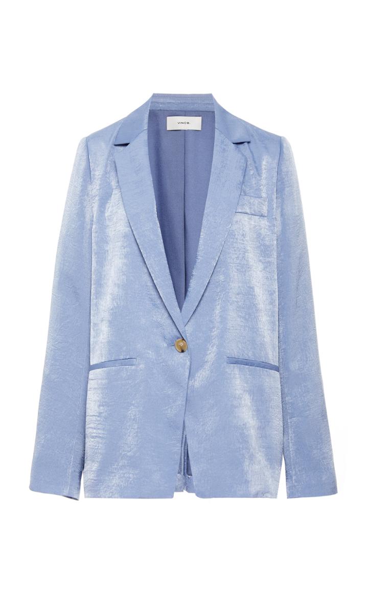 Moda Operandi Vince Draped Boyfriend Crepe De Chine Blazer Size: 2
