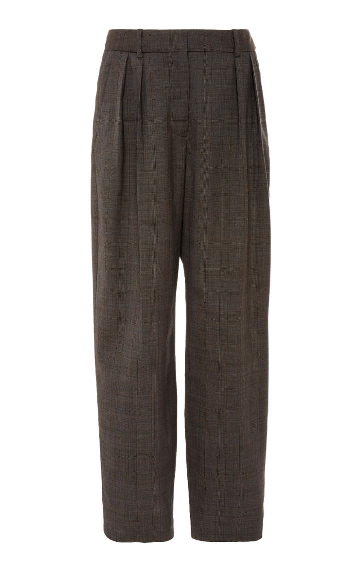 Nili Lotan Linda Pleated Wool-blend Straight-leg Pants