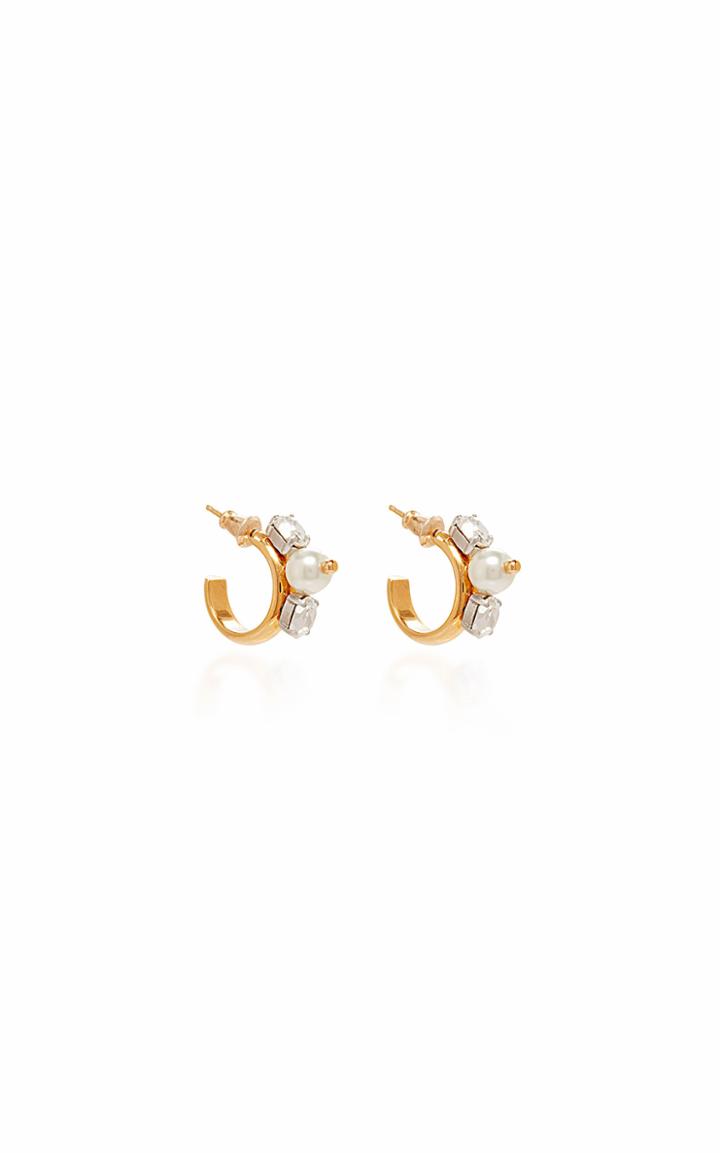 Moda Operandi Simone Rocha Pearl & Crystal Stud Mini Hoop