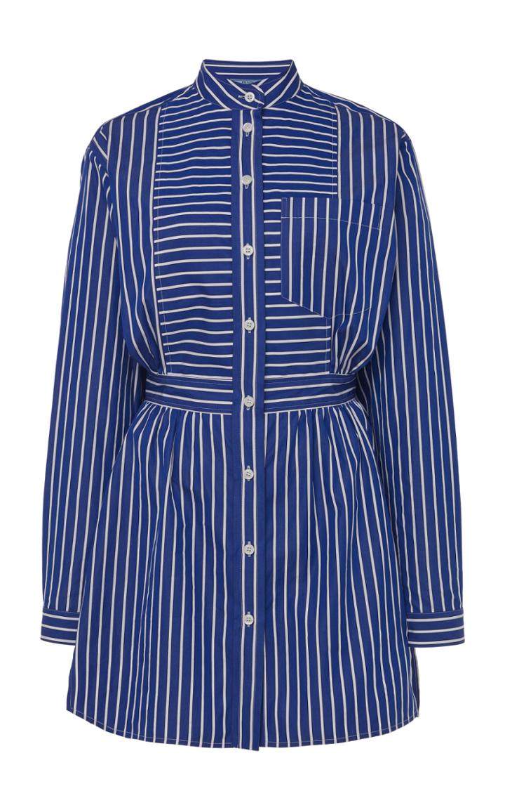 Prada Contrast Striped Cotton Button Down Shirt