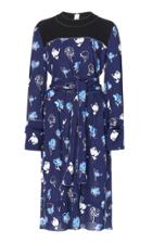 Marni Long Sleeve Floral Dress With Self Tie Belt