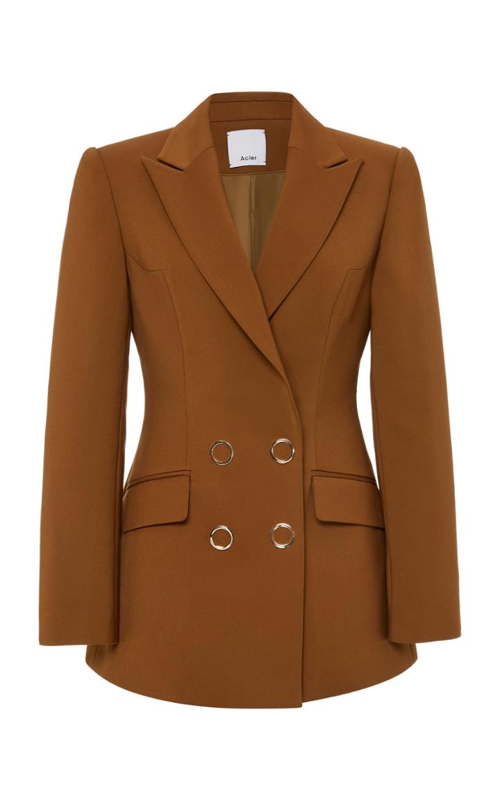 Moda Operandi Acler Elba Cotton Blend Double Breasted Blazer Size: 2