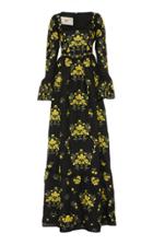 Agua By Agua Bendita Curuba Floral Embroidered Linen Maxi Dress