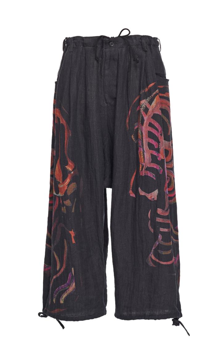Yohji Yamamoto Sarouel Printed Cropped Trouser