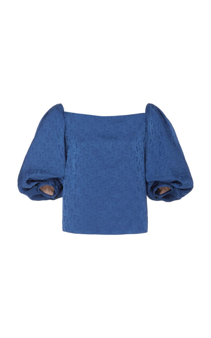 Johanna Ortiz Question Yourself Puff Sleeve Jacquard Blouse