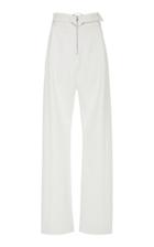 Sally Lapointe Zip Front Crepe High-rise Straight-leg Pants
