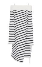 Goen.j Off-the-shoulder Striped Jersey Wrap Dress