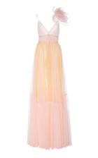 Moda Operandi Lela Rose Swiss-dot Chiffon Flounce-hem Gown Size: 0