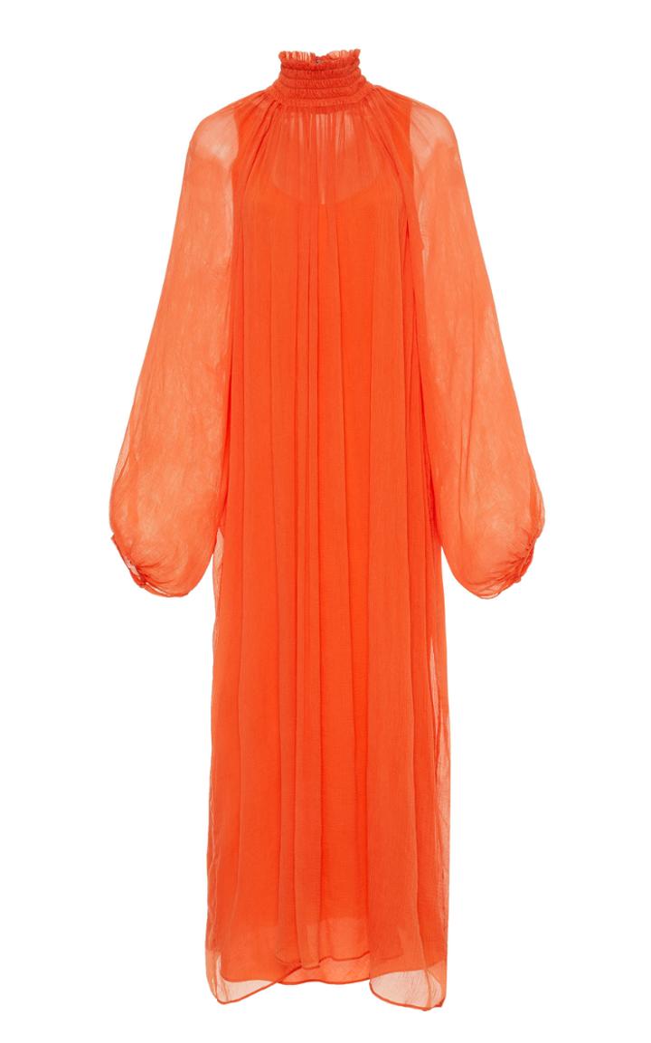 Moda Operandi Mara Hoffman Edmonia Smocked Georgette Midi Dress Size: Xxs