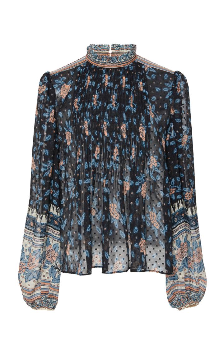 Ulla Johnson Cass Printed Silk-blend Top