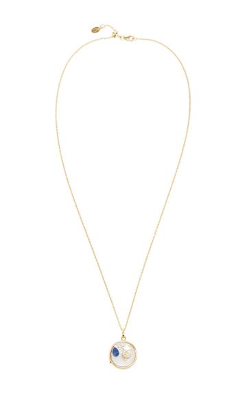 Loquet London 14k Yellow Gold Moon, Star, And Dove Christmas Locket