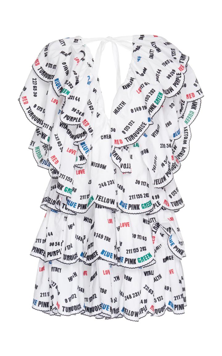 Msgm Low Cut Scalloped Dress