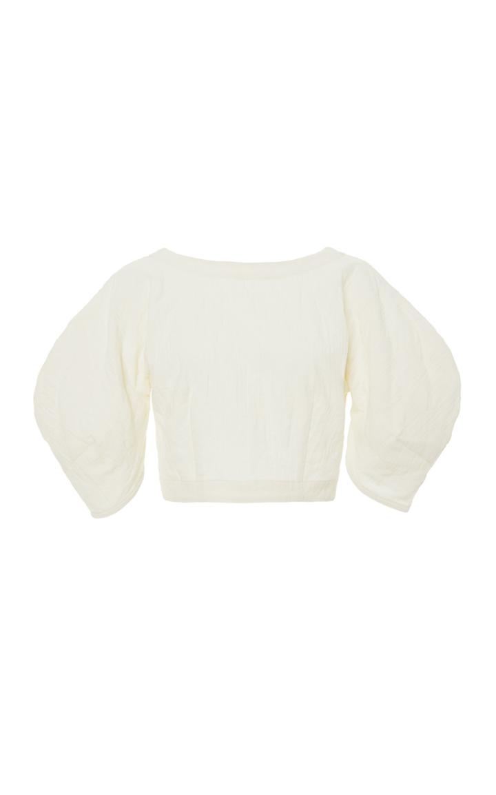 Moda Operandi Mara Hoffman Peni Crinkled Cotton-linen Top Size: 00