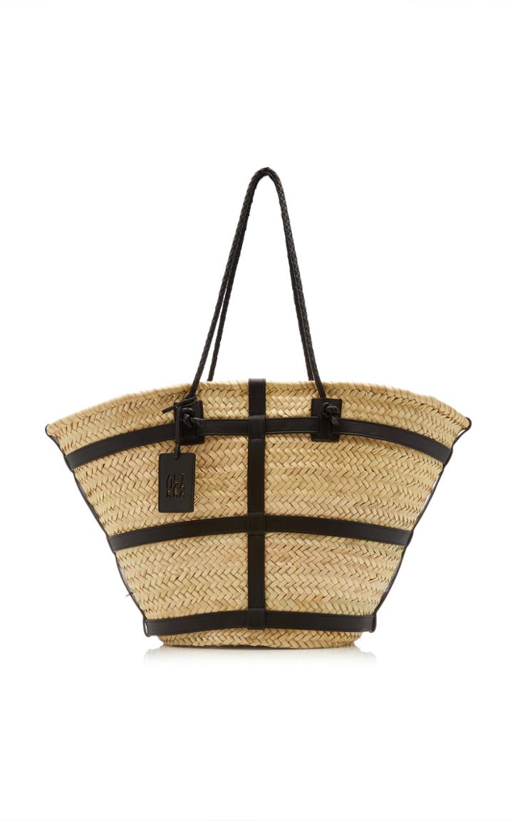 Moda Operandi Altuzarra Large Watermill Woven Palm And Leather Tote