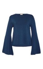 Pepa Pombo Trumpet Sleeve Textured Top