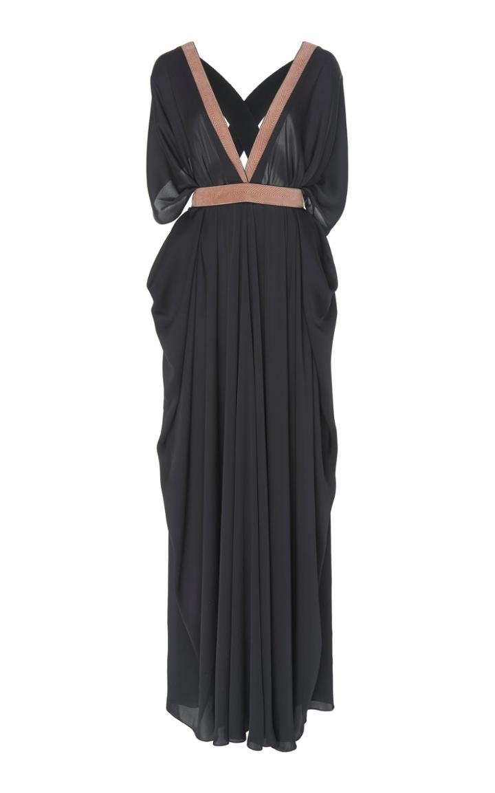 Maison Rabih Kayrouz Draped Charmeuse Evening Dress