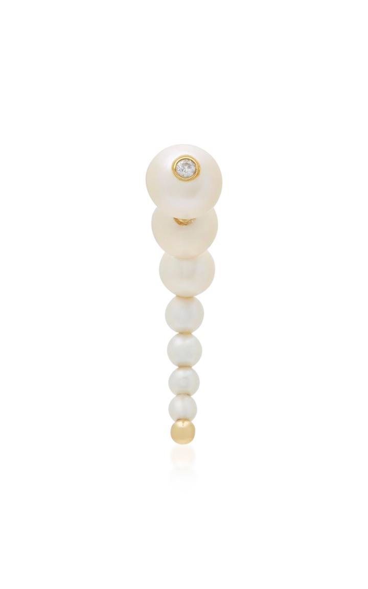 Anissa Kermiche 14k Gold Pearl And Diamond Earring