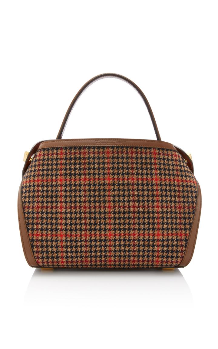 Oscar De La Renta Tro Glenplaid Wool Bag