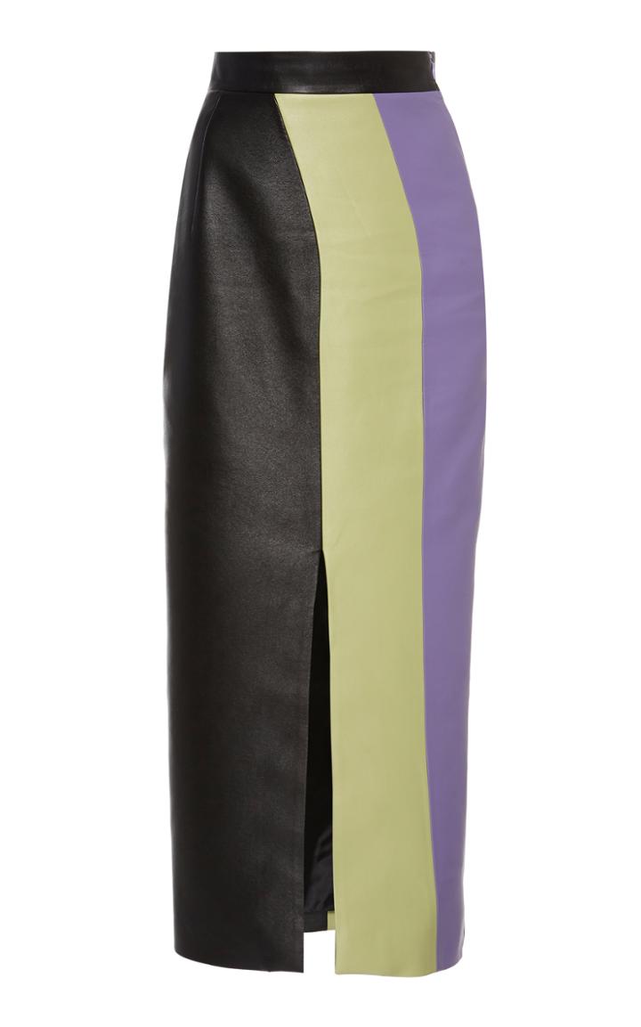 Matriel Faux Leather Pencil Skirt In Multi