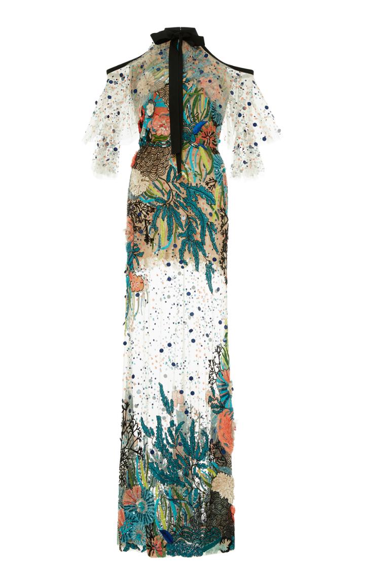 Elie Saab Bead Embroidered Mermaid Gown