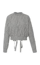 Jonathan Cohen Smocked Gingham Pullover