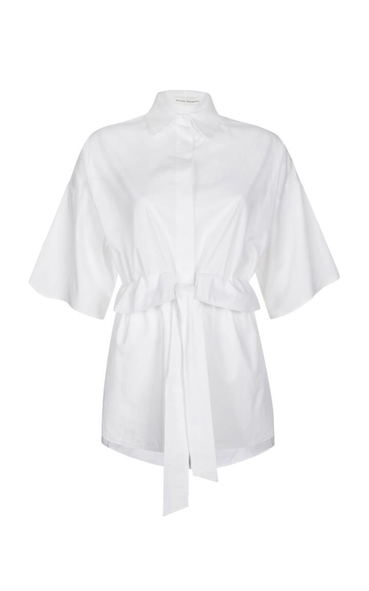 Moda Operandi Mykke Hofmann Liza Drawstring-detailed Cotton Poplin Shirt