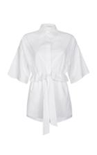 Moda Operandi Mykke Hofmann Liza Drawstring-detailed Cotton Poplin Shirt