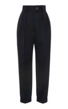 Miu Miu Pleated Wool Cropped Straight-leg Trousers