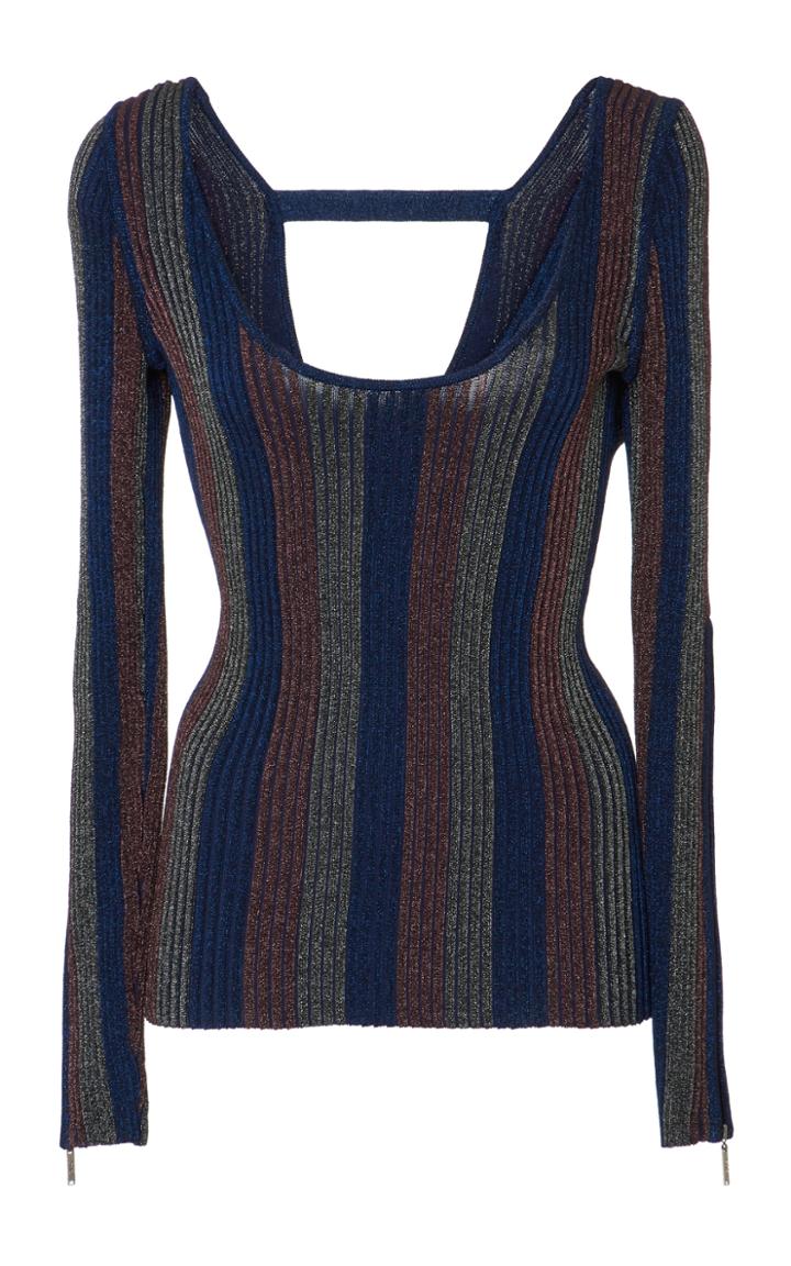 Ph5 Lauren Metallic Ribbed Knit Top
