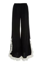Rossella Jardini Wide Leg Ruffle Hem Trousers